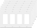 4-Gang Switch Outlet Wall Plate Cover Decorator Electrical Faceplate for Light Switch, Smart Switch, Receptacle, Dimmers, USB Outlet, GFCI, White (6-Pack)