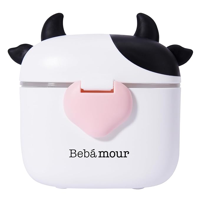 Bebamour Baby Formula Dispenser On The Go, Formula Container to Go, Formula Holder for Travel, Candy Fruit Snack Storage Container with Scoop and Leveller (Black)