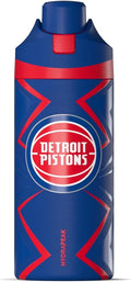 Hydrapeak x NBA Officially Licensed Detroit Pistons Oasis 20 oz Insulated Kids Water Bottle, Stainless Steel Water Bottle Kids with Chug Lid, Push Button