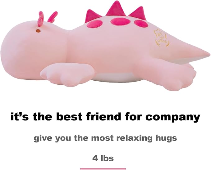4LB Cute Weighted Stuffed Animals Plush - 24 inch Soft Weighted Dinosaur Plush Toy Pillow for Adults and Children (Pink Dinosaur)