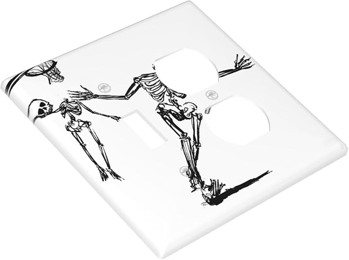 Wallplates Skeleton Basketball Funny Skull Stick Figure 1 Toggle 1 Duplex Switch Plate Electrical Gfci Faceplate Decorative Light Switch Covers For Home Office Decor