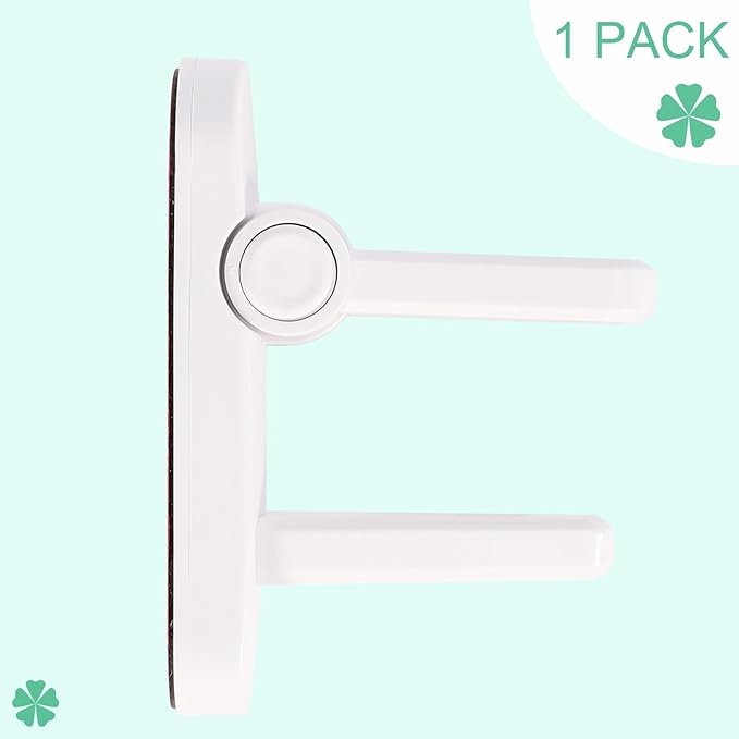 Door Lever Lock 1 Pack, No Drilling ABS Material Door Handle Baby Proof with Strong 3M Adhesive White