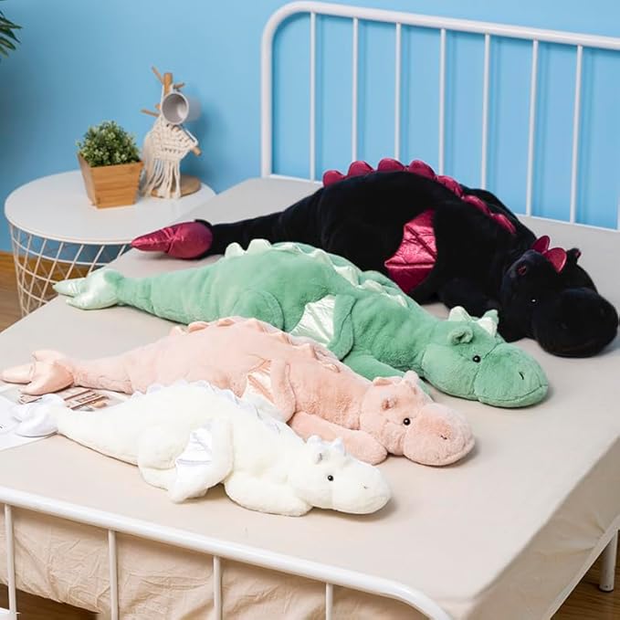 Black Weighted Stuffed Animals 10Lbs 35.4", Weighted Dragon Stuffed Animal for Kids and Adults, Heavy Weighted Stuffed Animals for Comfort and Relaxation