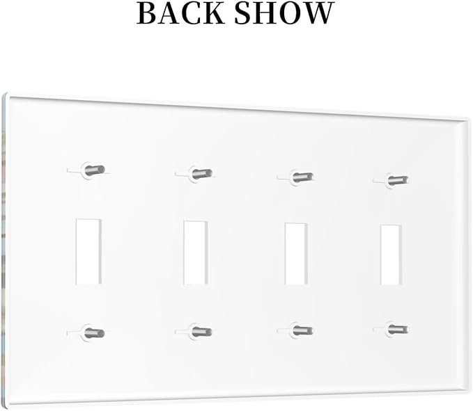 Bird Flower Quad Toggle Wall Plate Decorative 4 Gang Light Switch Covers Electrical Switchplate Home Decorate Faceplat for Bathroom Bedroom Kitchen Room 4.5 x 8 Inch