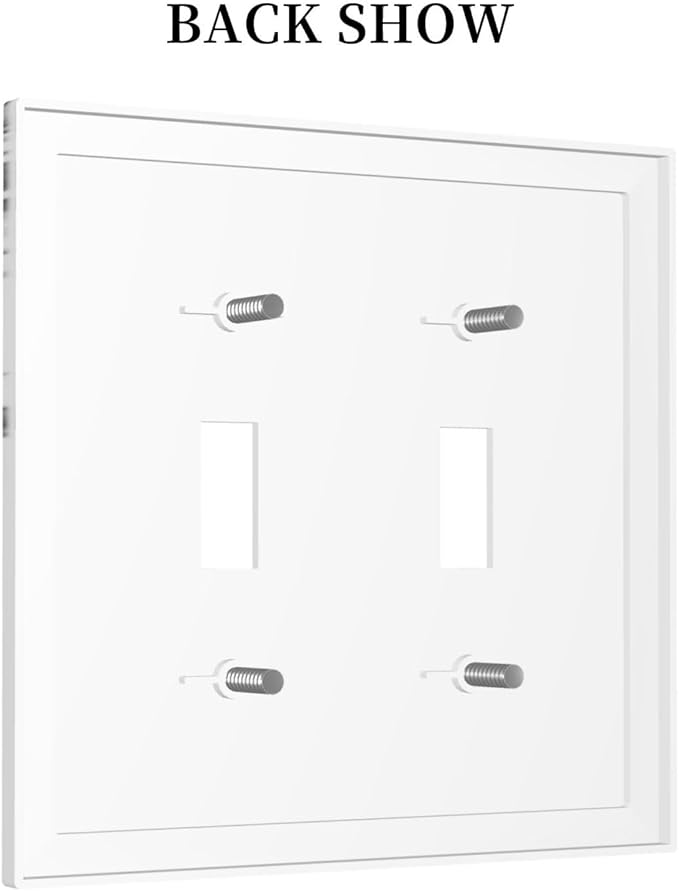 Decorative Switch Plates Grey Floral Plant Eucalyptus Leaf Flower 2 Gang Double Toggle Outlet Light Switch Cover Wall Plate Electrical Faceplate For Bed Room Living Room Decor