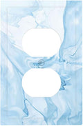 Navy Blue Sea Waves Spilled Ink Marble Simplicity Print Outlet Covers 1 Gang Duplex Light Switch Cover Decorative Switch Plates Electrical Receptacle Faceplate Wall Plate for Bathroom Living Room