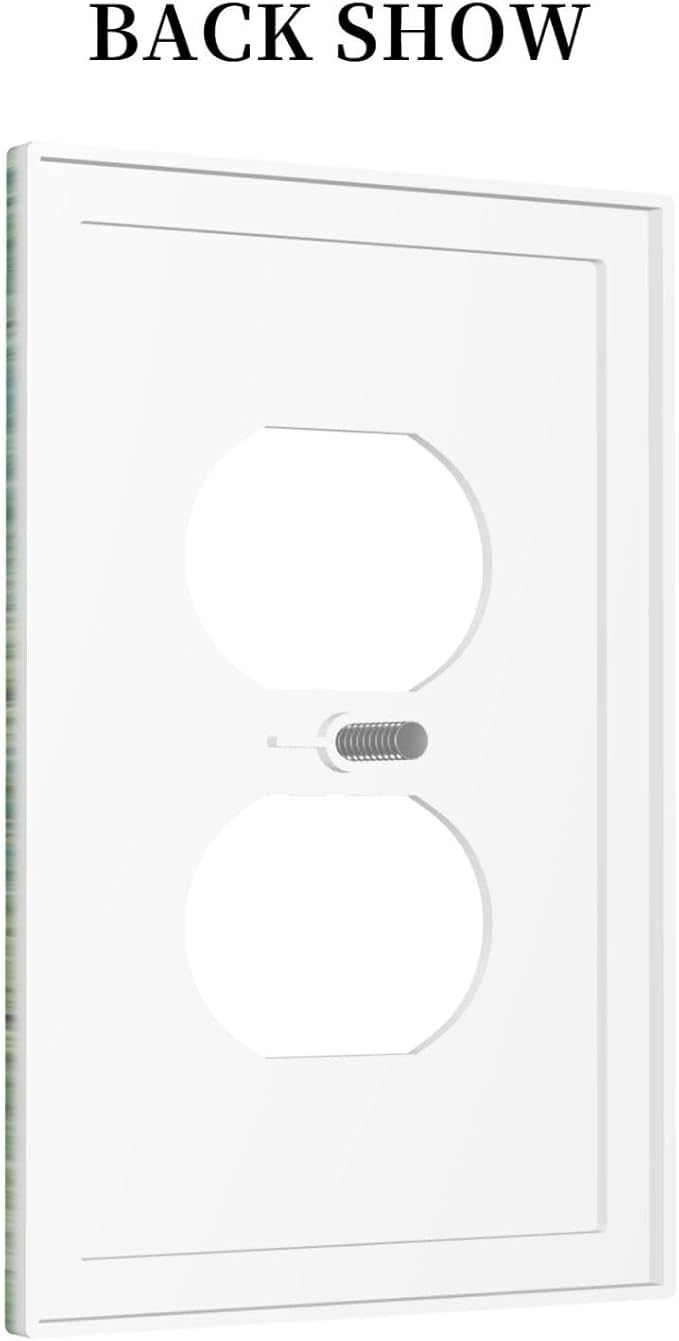Sage Green Boho Vintage Floral Outlet Covers 1 Gang Duplex Light Switch Cover Decorative Switch Plates Electrical Receptacle Faceplate Wall Plate for Bedroom Living Room Decor
