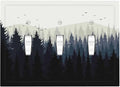 Decorative Switch Plates Forest Pine Tree Mountains Black Bird 3 Gang Wall Plate Triple Toggle Light Switch Cover Faceplate Electrical Wall Panels For Bed Room Farmhouse Decor