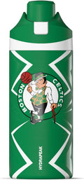 Hydrapeak x NBA Officially Licensed Boston Celtics Oasis 20 oz Insulated Kids Water Bottle, Stainless Steel Water Bottle Kids with Chug Lid, Push Button