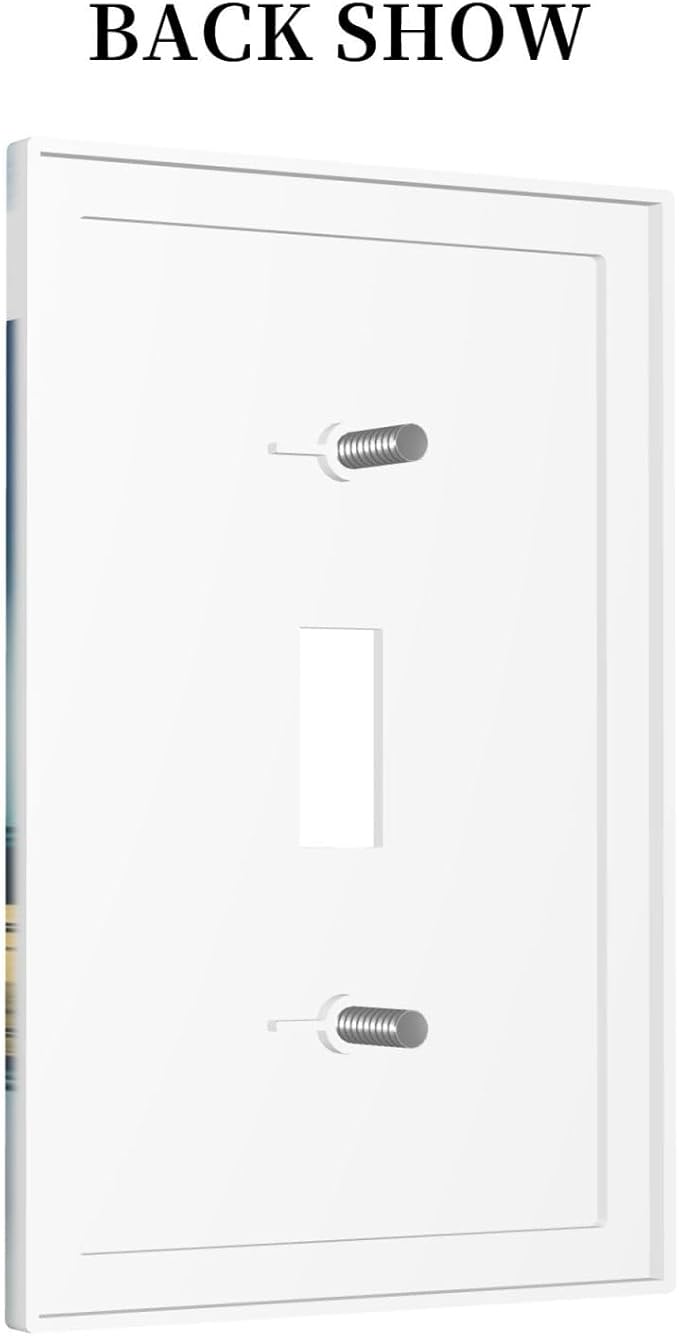 Mountains Landscape Lake Bird Reflection Decorative Light Switch Cover 1 Gang Single Toggle Device Electrical Faceplate Switchplates Decorator Outlet Wall Plate for Bedroom Living Room Decor