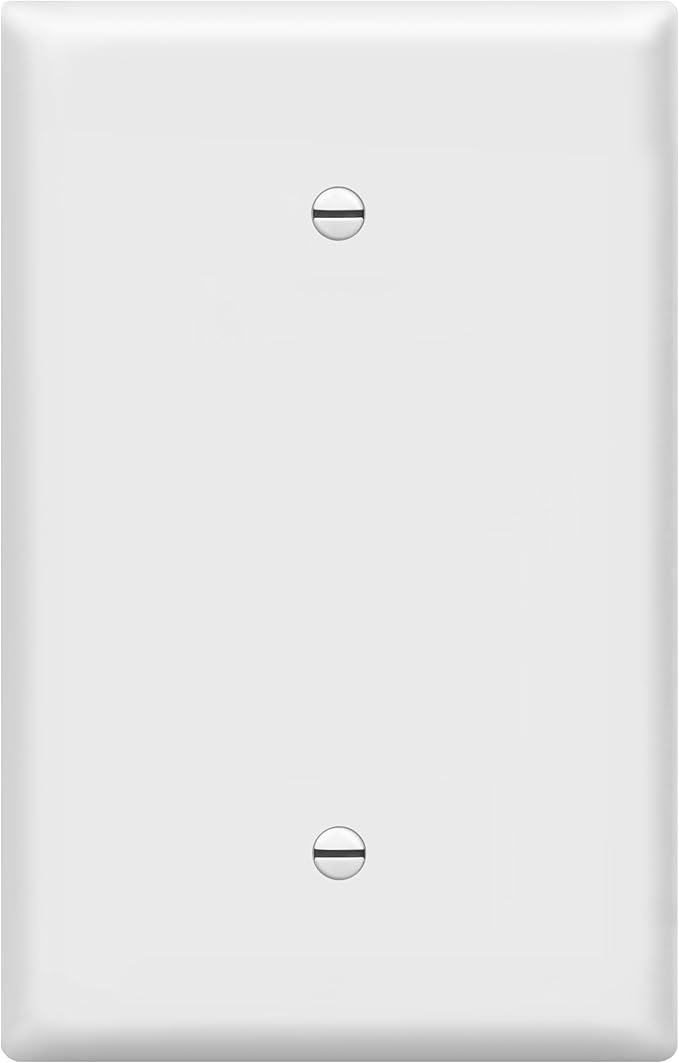 ENERLITES Blank Device Wall Plate, Jumbo Blank Covers, Over-Size 1-Gang 5.5" x 3.5", Unbreakable Polycarbonate Thermoplastic, 8801O-W, White
