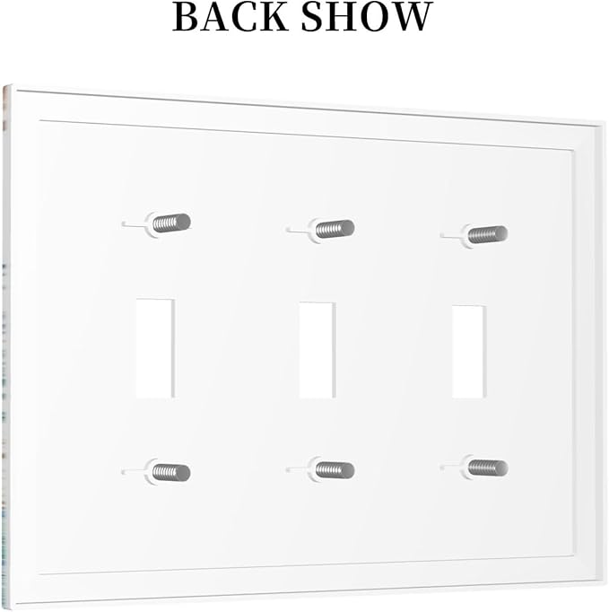Sea Turtle Ocean Starfish Fish Coral Pearl Decorative Switch Plates 3 Gang Wall Plate Triple Toggle Light Switch Cover Faceplate Electrical Wall Panels for Bathroom Kids Room Decor