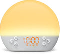 KEPLUG Wake Up Light Sunrise Alarm Clock,Digital Alarm Clocks Bedside Dimmable Night Light,White Noise Sound Machine 30 Soothing Sounds, Loud Alarm Clock for Heavy Sleepers Adults Kids,Ideal for Gift