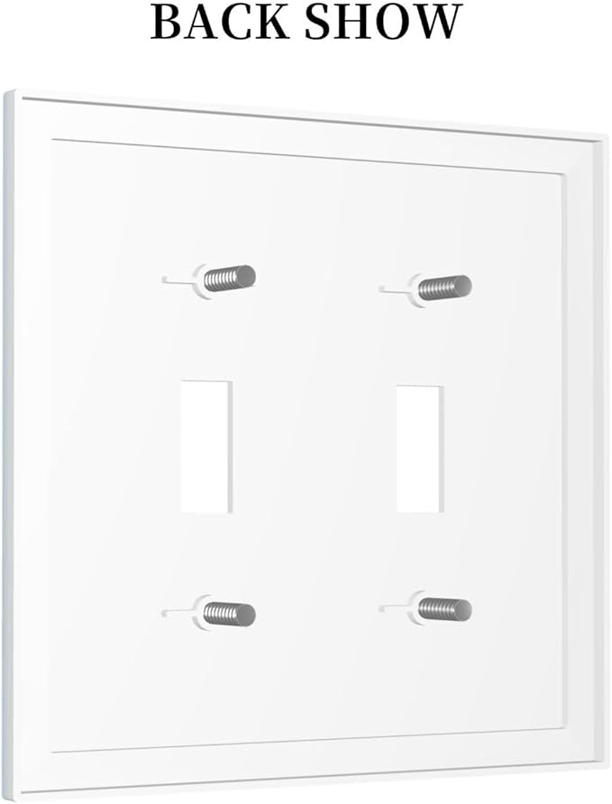 Aqua/Teal Blue Decorative 2 Gang Toggle Outlet Light Switch Cover, Light Navy Royal Ocean Blue Double Device Wall Plate Electrical Faceplate Dual Device Switchplate