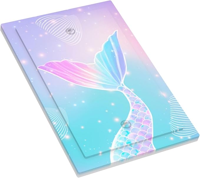 Mermaid 1 Gang Light Switch Cover Electrical No Device Wall Plate Rainbow Tail Scales Jelly Fish Switchplates Decorative Faceplate for Nursery Girls Boys Room Kids Room Home Decor