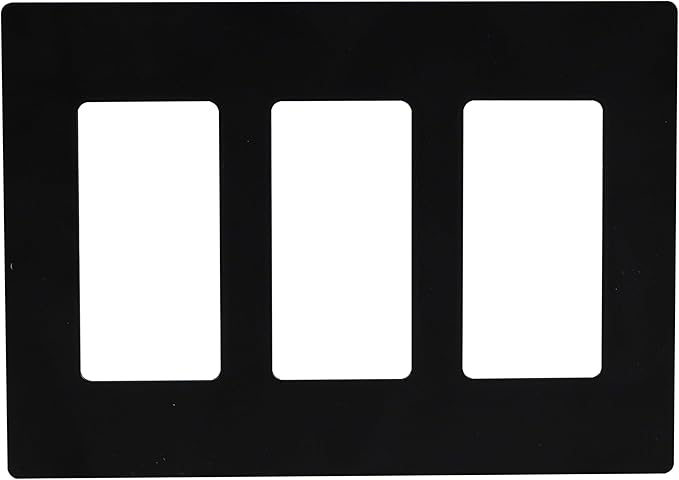 Screwless Wall Plate 3-Gang UL Listed Outlet Cover Child Safe Electrical Cover Easy Install Switch Plate Durable Heat Resistant Modern Decor Outlet Cover 1 Pack Matte Black