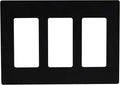 Screwless Wall Plate 3-Gang UL Listed Outlet Cover Child Safe Electrical Cover Easy Install Switch Plate Durable Heat Resistant Modern Decor Outlet Cover 1 Pack Matte Black