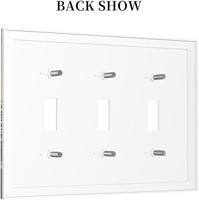Decorative Switch Plates Wood Board Wildlife Cute Bear Deer Forest Rustic 3 Gang Wall Plate Triple Toggle Light Switch Cover Faceplate Electrical Wall Panels for Bathroom Farmhouse Decor