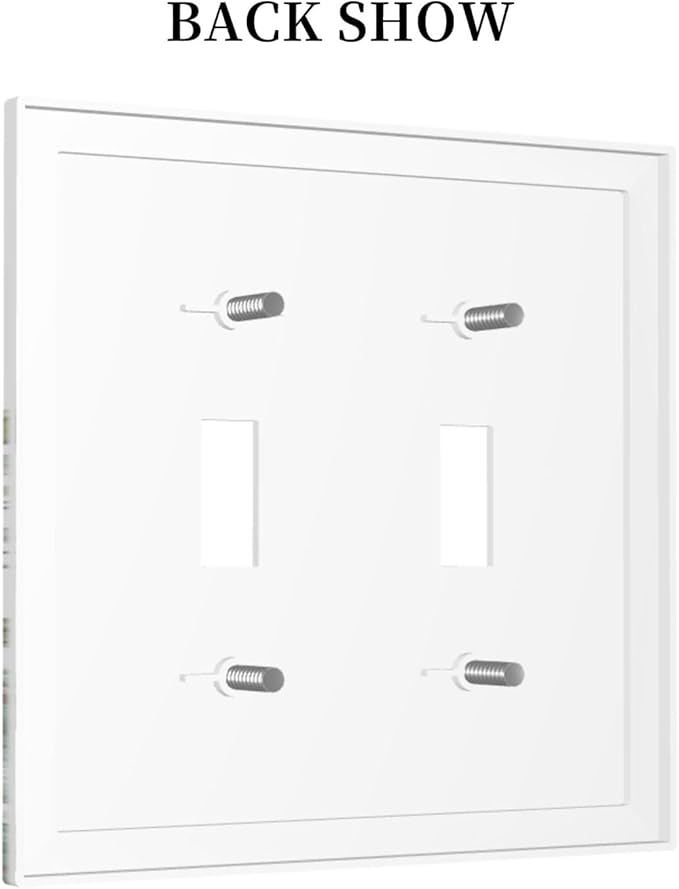 Wildflower Garden Rustic Green Leaf Floral Decorative Switch Plates 2 Gang Double Toggle Outlet Light Switch Cover Wall Plate Electrical Faceplate for Bed Room Living Room Decor