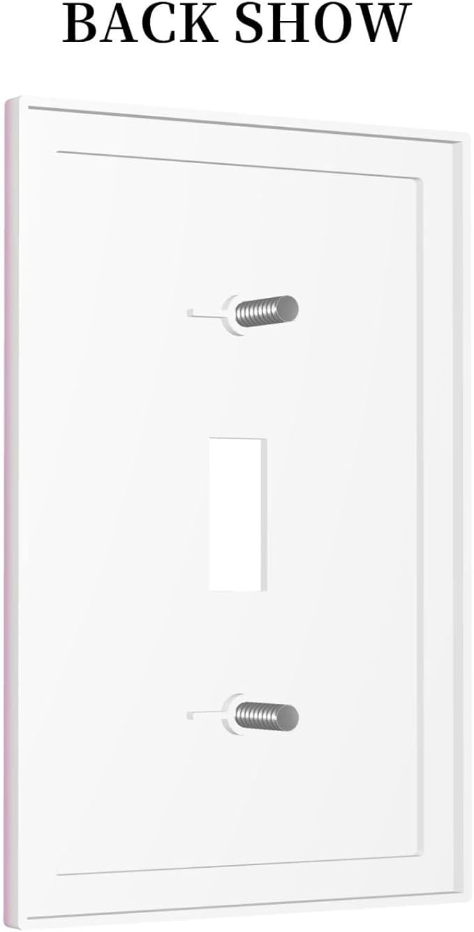 Decorative Light Purple Toggle 1-Gang Toggle Light Switch Cover, Pretty Beauty Romantic Lavender Girly Fashion Trendy Elegant Purple Single Electrical Device Switch Face Wall Plate One Gang