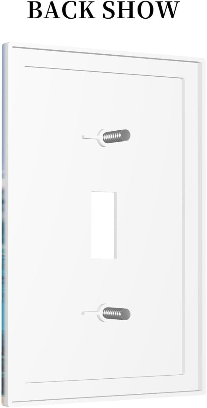 Decorative Light Switch Plate Covers Angry Shark Chased Funny Dog Underwater Sea 1 Gang Wall Plate Single Toggle Switch Cover Plate Jumbo Electrical Switchplate Receptacle Faceplate