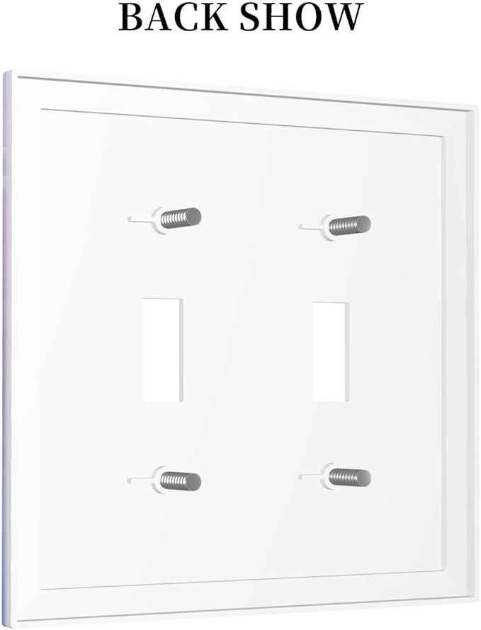 Rainbow in the Clouds 2 Gang Double Toggle Wall Plates Pink Art Panel Light Switch Cover Decorative Purple Cloud Electrical Switchplate Faceplate Cute Dimmer for Bedroom Kidroom Nursery Decor
