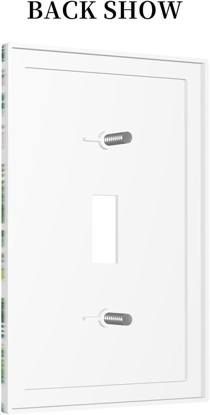 Tropical Palm Leaves Green Jungle Botanical Floral Flowers Decorative Light Switch Cover 1 Gang Single Toggle Device Electrical Faceplate Switchplates Decorator Outlet Wall Plate for Bedroom Home