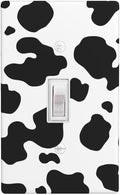 Black White Cow Print 1-Gang Toggle Light Switch Plate, Farm Cow Pattern Wall Plate for Farmhouse, Bedroom, Kitchen & Home