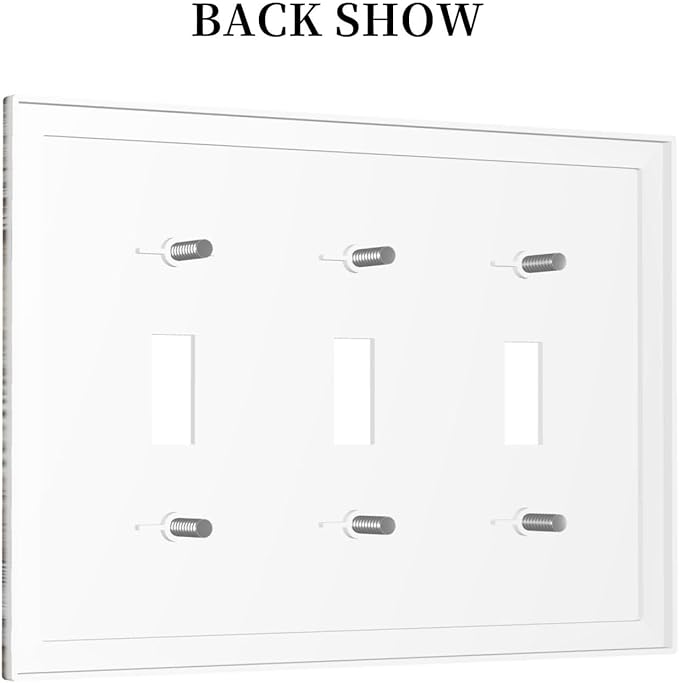 Rustic Western Texas Star Barn Door 3 Gang Light Switch Plate Decorative Wood Triple Toggle Wall Plate Cover Electrical Faceplate Switchcover for Farmhouse Bathroom Home Bedroom Art Panel Decor