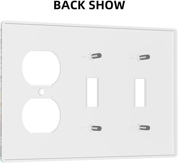 Beach Sea Turtle Ocean Theme 3-Gang 2-Toggle 1-Duplex Receptacle Combination Light Switch Decorative Triple Combo Device Switches/Rocker Outlet Covers and Wall Plate