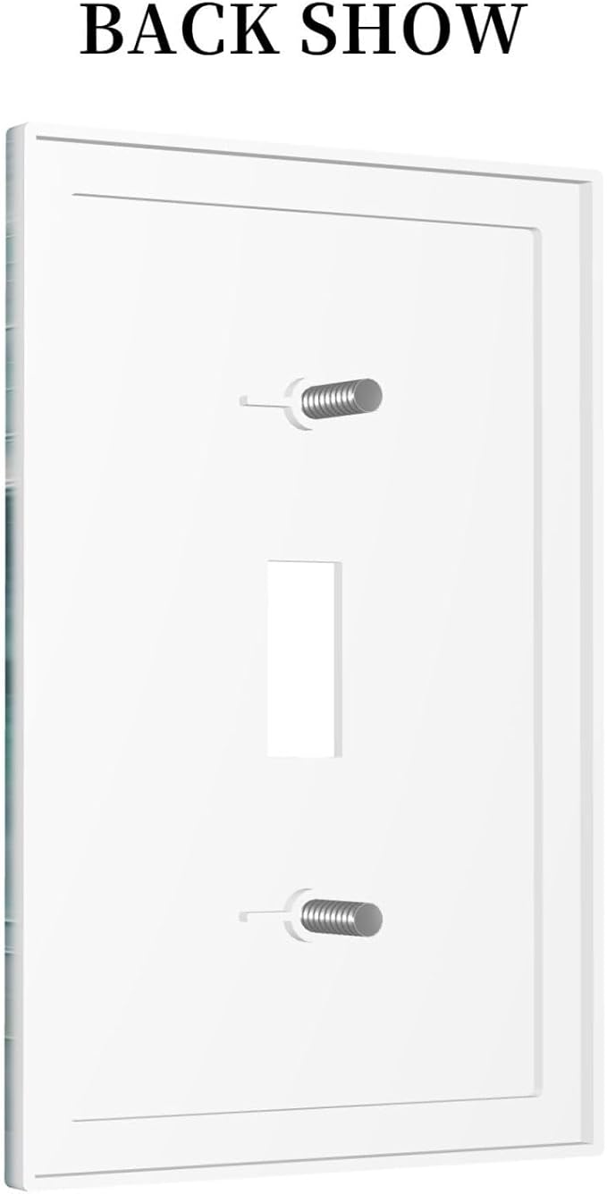 Beach Waves Ocean Surfing Hoverboard Painting Print Decorative Light Switch Cover 1 Gang Single Toggle Device Electrical Faceplate Switchplates Decorator Outlet Wall Plate for Bedroom Living Room