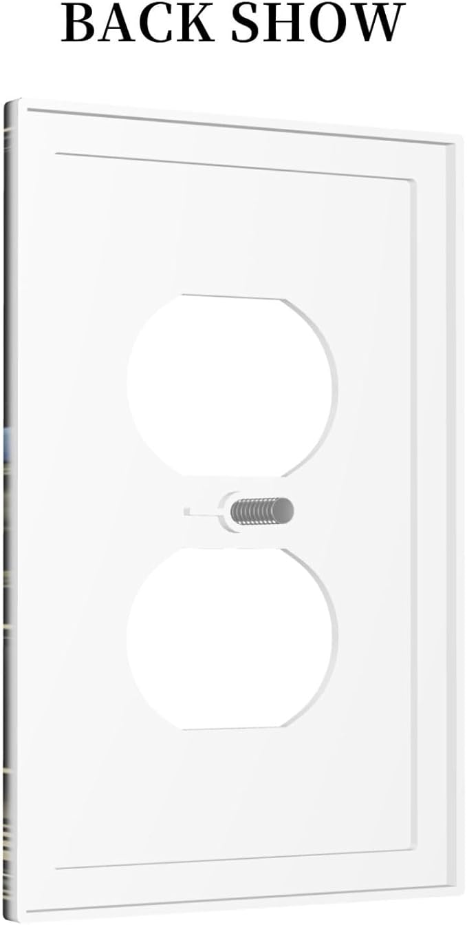 Moon Phase Butterfly Wildflower Plant Mysterious Night Moonlit Outlet Covers 1 Gang Duplex Light Switch Cover Decorative Switch Plates Electrical Receptacle Faceplate Wall Plate for Bedroom Home Decor