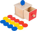 Adena Montessori Coin Lock Box,2 in 1 Object Permanence Box Toys for 1 Year Old Baby Coins,Wooden Mechanisms Help Develop Probelm Solving Skills Toys for 6-12 Month Infant Toys,Learning Kids Gifts
