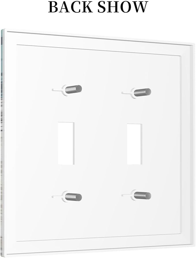 Sea Turtle Octopus Ocean Underwater Animal Double Toggle Light Switch Covers Decorative Unique 2 Gang Wall Plate Dual Electrical Faceplate Switchplate for Kitchen Bathroom Bedroom Decor