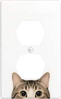 Cat Single Duplex Receptacle Outlet Cover Wall Plate Decorative 1 Gang Light Switch Covers Electrical Switchplate Home Decorate Faceplat for Bathroom Bedroom Kitchen Room 4.5 x 2.76 Inch