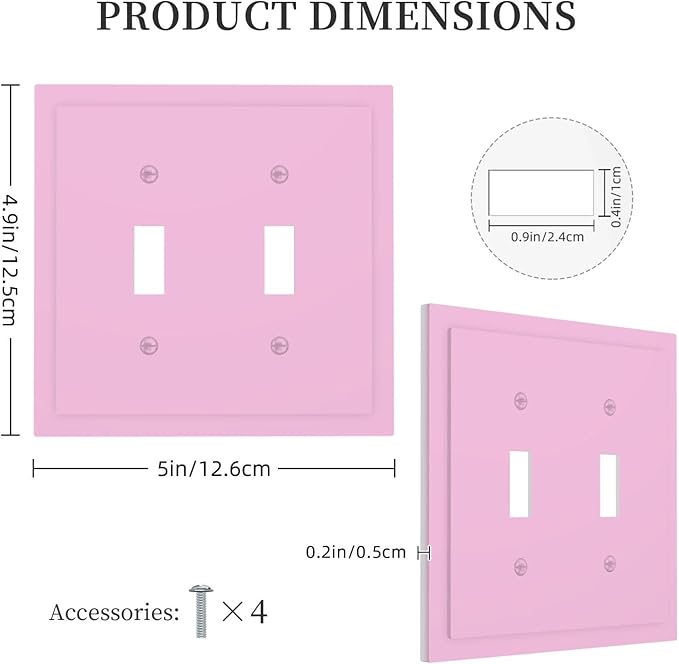 Light Purple Decorative 2 Gang Toggle Outlet Light Switch Cover Woman Pretty Funky Romantic Double Device Wall Plate Electrical Faceplate Dual Device Switchplate (Lavender)