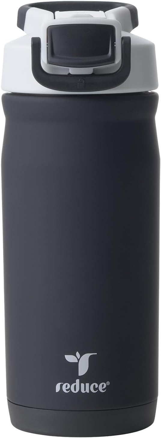 Reduce Hydrate Pro Kids 14oz Stainless Steel Insulated Water Bottle w/Straw – Spill Proof Tumbler for Kids – 30 Hour Cold Retention – Dishwasher Safe Leak-Proof Design - Moon Rock
