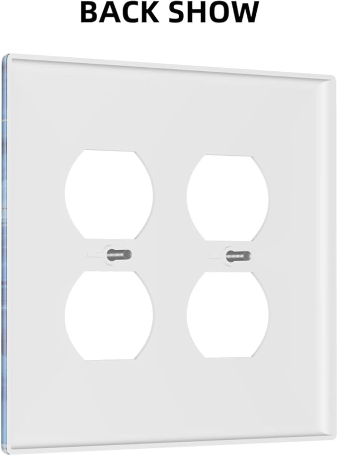 Light Switch Cover Plate Navy Blue Gold Marble Abstract Luxury 2 Gang Socket Covers Double Duplex Wallplates Switch Plates and Outlet Covers for Bathroom Home Decor