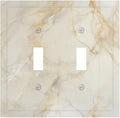 Light Switch Cover Plate Beige Gold Marble Abstraction Morden Art 2 Gang Double Toggle Decorative Switch Plates Plug Cover Wall Plates Electrical Faceplate for Kitchen Bathroom Decor