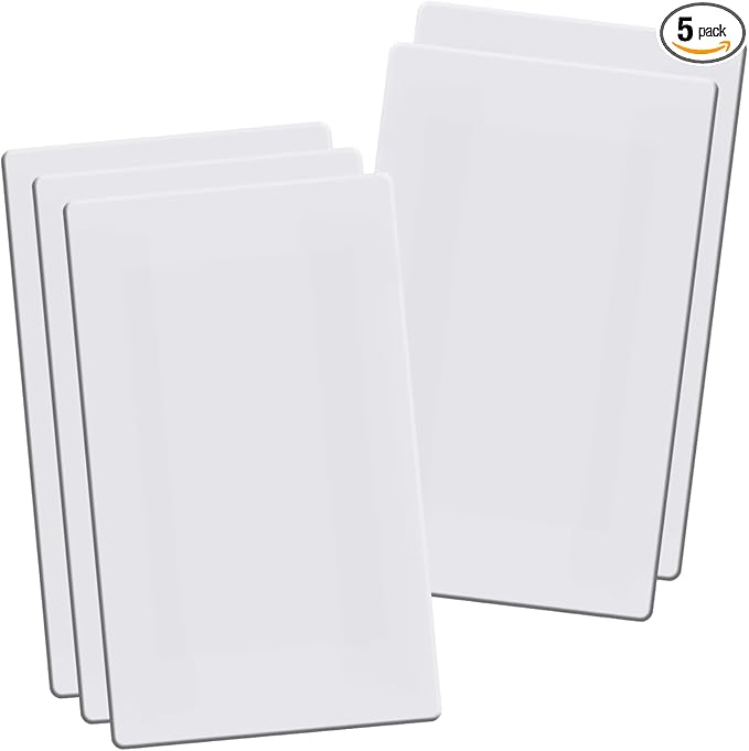 Screwless Blank Wall Plates, 1-Gang Child Safe No Device Outlet and Switch Covers, Standard Size 2.92" x 4.68" Hidden Screw Faceplate, Unbreakable Thermoplastic (5 Pack, Gloss White)