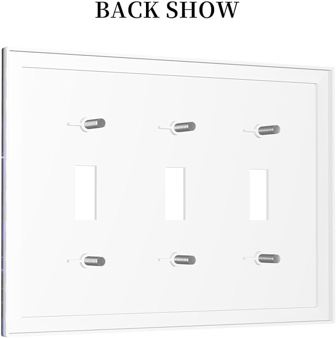 Astronaut Space Cool Galaxy Planet Decorative Switch Plates 3 Gang Wall Plate Triple Toggle Light Switch Cover Faceplate Electrical Wall Panels for Kids Room Nursery Decor