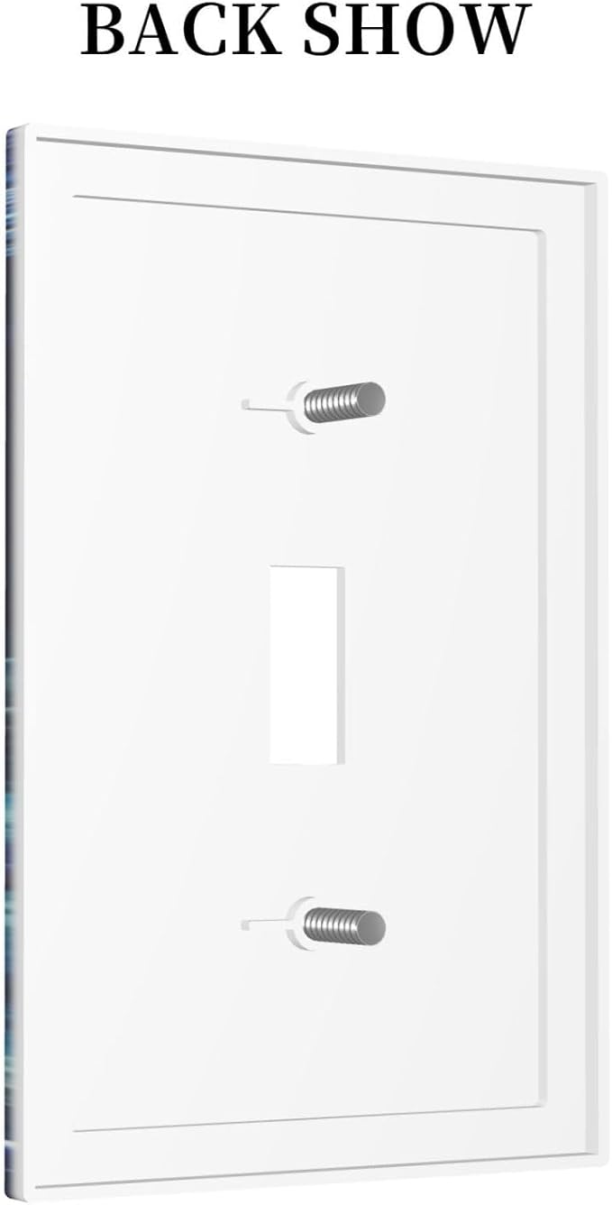 Jellyfish Sea Turtle Fantasy Ocean Coral Underwater World Decorative Light Switch Cover 1 Gang Single Toggle Device Electrical Faceplate Switchplates Decorator Outlet Wall Plate for Nursery Kids Room