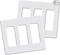 Screwless Decorator Wall Plates, 3-Gang Child Safe Outlet Covers, Standard Size 4.68" x 6.54" Unbreakable Thermoplastic Faceplate for Decor Receptacle Outlet Switch (2 Pack, Gloss White)