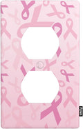 Breast Cancer Ribbon Wall Plate Cover Pink Robbin Outlet Covers 1-Gang Switch Plug Duplex Cover Home Bedroom Bathroom Kitchen