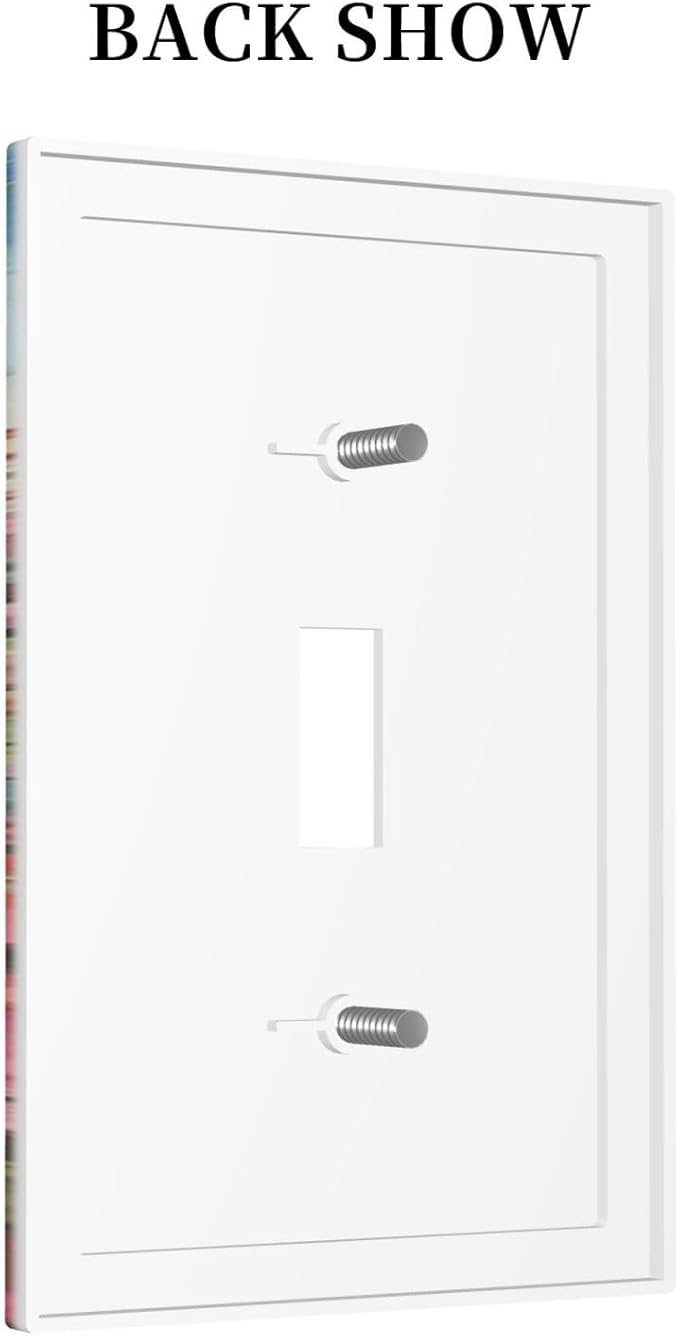 Colorful Wildflowers Painting Floral Flower Decorative Light Switch Cover 1 Gang Single Toggle Device Electrical Faceplate Switchplates Decorator Outlet Wall Plate for Bedroom Living Room Decor