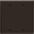 ENERLITES Double Blank Cover Wall Plate, Gloss Finish, Standard Size 2-Gang 4.50" x 4.57", Unbreakable Polycarbonate Thermoplastic, UL Listed, 8802-BR, Brown