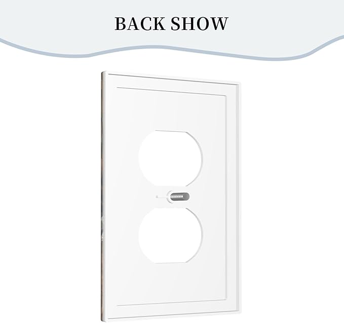 Decorative Outlet Covers Vintage Wooden Daisies Butterflies Floral 1 Gang Duplex Light Switch Cover Plate Electrical Switch plates Wall Plates Receptacle Covers for Bathroom Farmhouse Decor