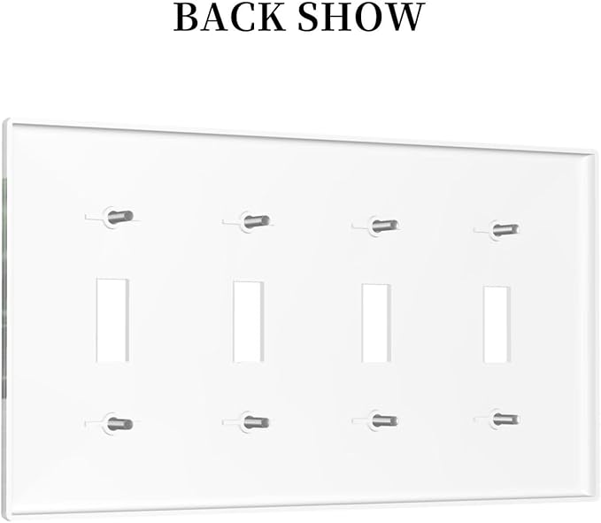Light Switch Covers Boho Tropical Plant Natural Palm Leaf Quad Toggle Electrical Faceplate 4 Gang Wall Plate Decorative Switch Plates For Bed Room Living Room Decor