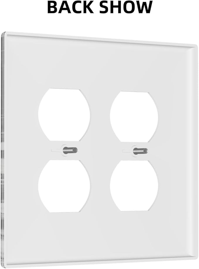 Black White Marble Abstract Luxury Outlet Covers 2 Gang Double Duplex Decorative Light Switch Covers Electrical Wallplates Socket Faceplate for Bathroom Kitchen Decor