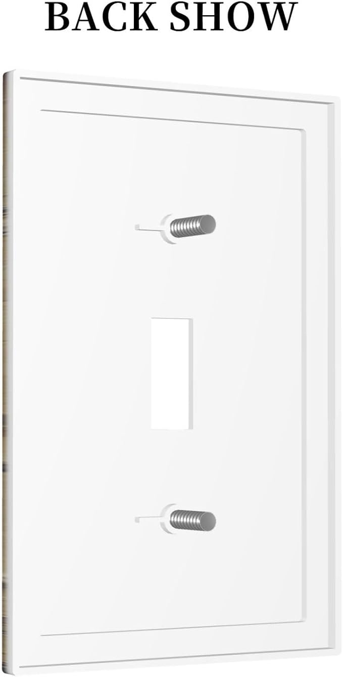 Rustic Flowers Daisy Floral White Wooden Planks Decorative Light Switch Cover 1 Gang Single Toggle Device Electrical Faceplate Switchplates Decorator Outlet Wall Plate for Farmhouse Home Decor